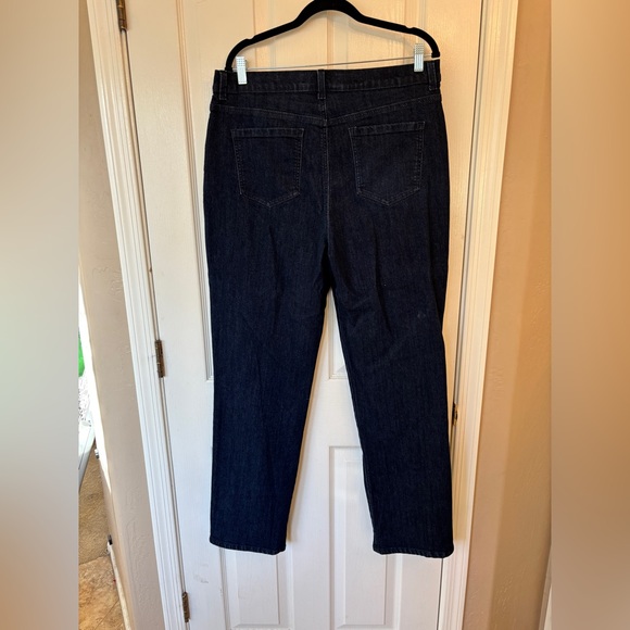 Gloria Vanderbilt Amanda Dark Blue Straight Leg Jeans Women’s Size 16 Tall Long - Picture 2 of 6